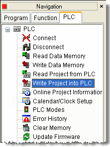 Write Project Into PLC