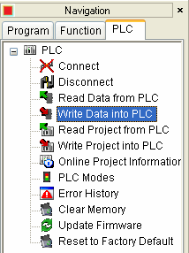 Write Data into PLC