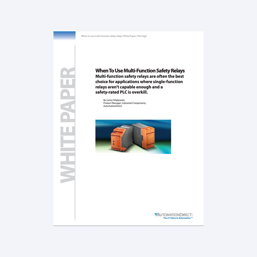 When To Use Multi-function Safety Relays