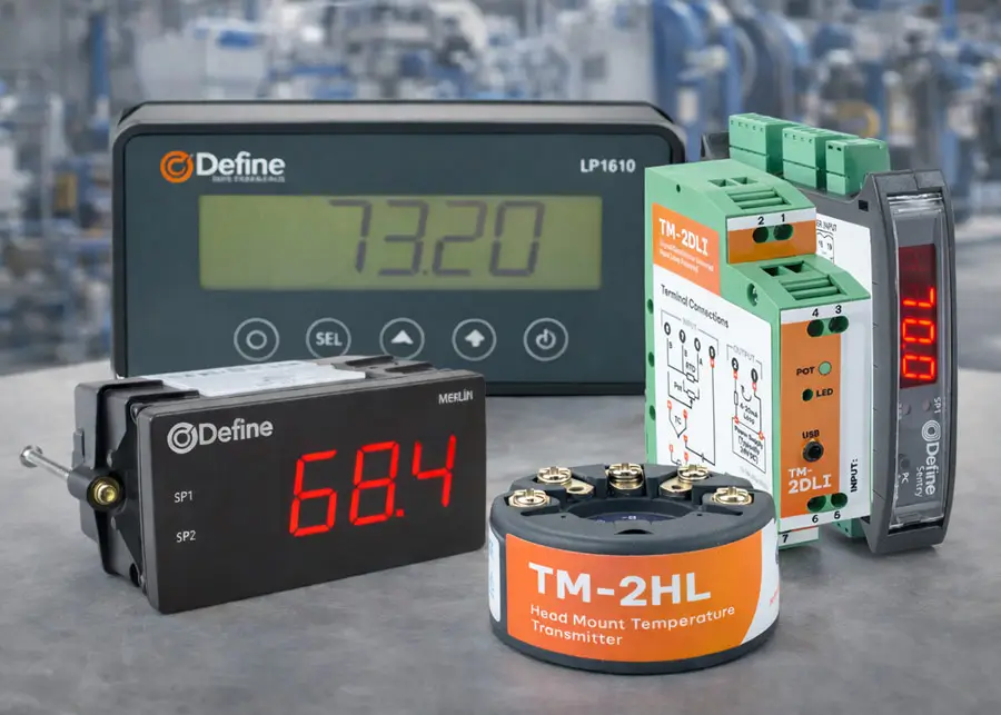 Define Instruments Panel Meters, Signal Conditioners, and Temperature Transmitters