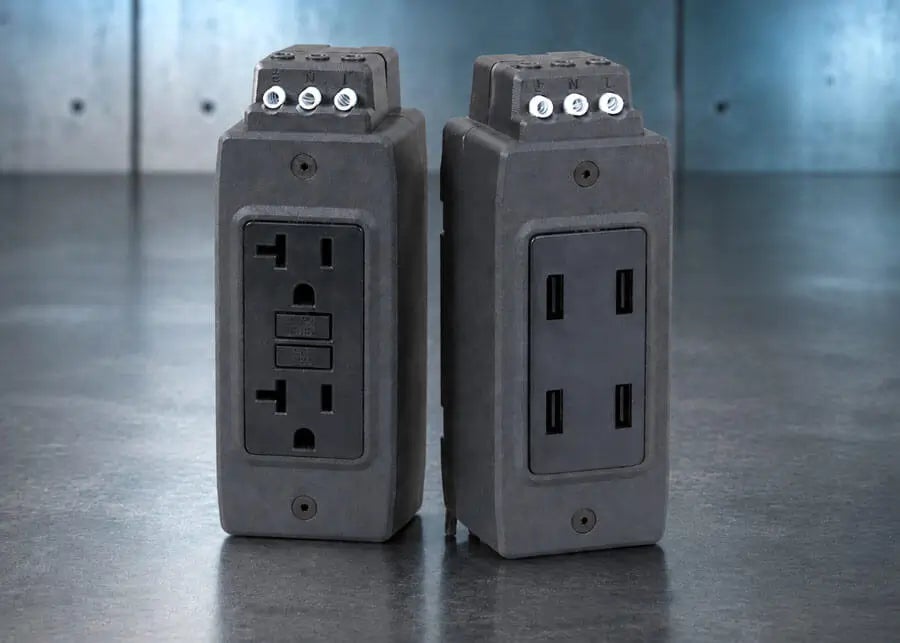 Gladiator DIN Rail Mounted Duplex Receptacles with USB Models