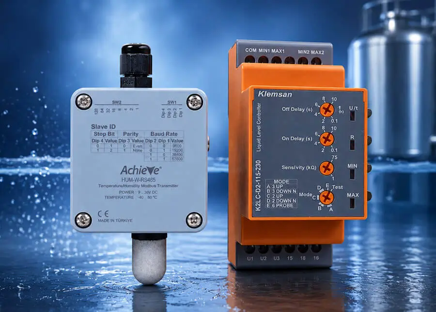 Klemsan Liquid Level Controller and AchieVe Wall-Mount Humidity Sensor