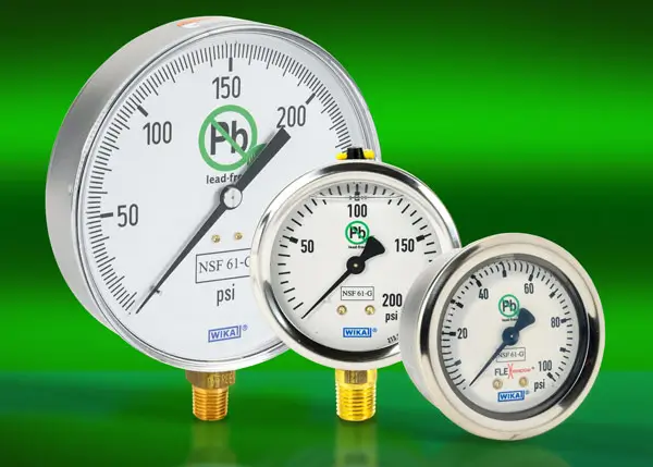 WIKA NSF-Certified Mechanical Pressure Gauges and Potable Water Needle Valves