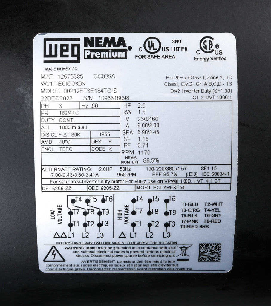 Premium Efficiency AC Motor: general purpose and inverter rated