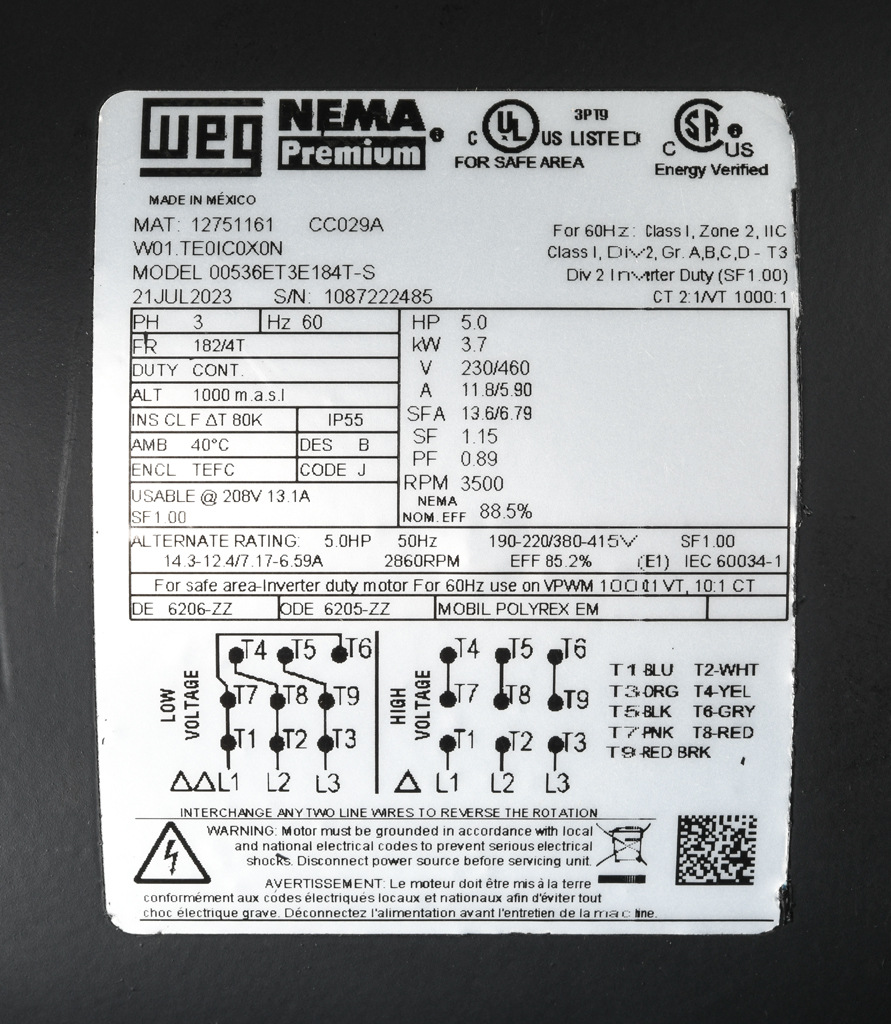 Premium Efficiency AC Motor: general purpose and inverter rated