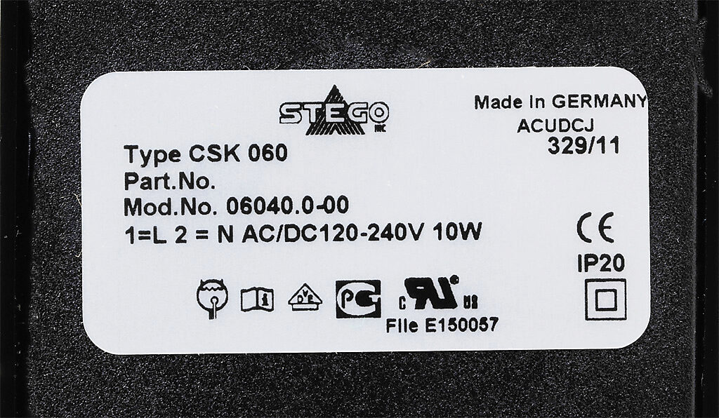 Enclosure Heater: 10W heating capacity, touch-safe PTC resistor