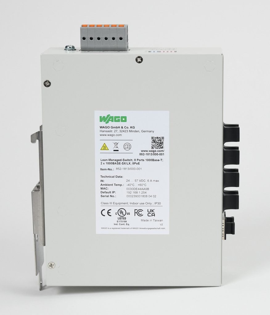 ルーター（852） Industrial Lean Managed PoE+ Switch: 8 ports (PN# 852-1813/000-001