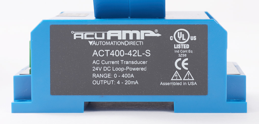 AC Current Transducer: 1-phase, split core, 0-400A sensing range