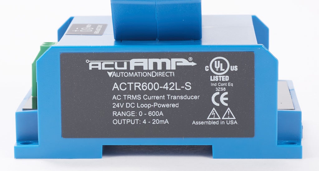 AC Current Transducer: 1-phase, split core, 0-600A sensing range