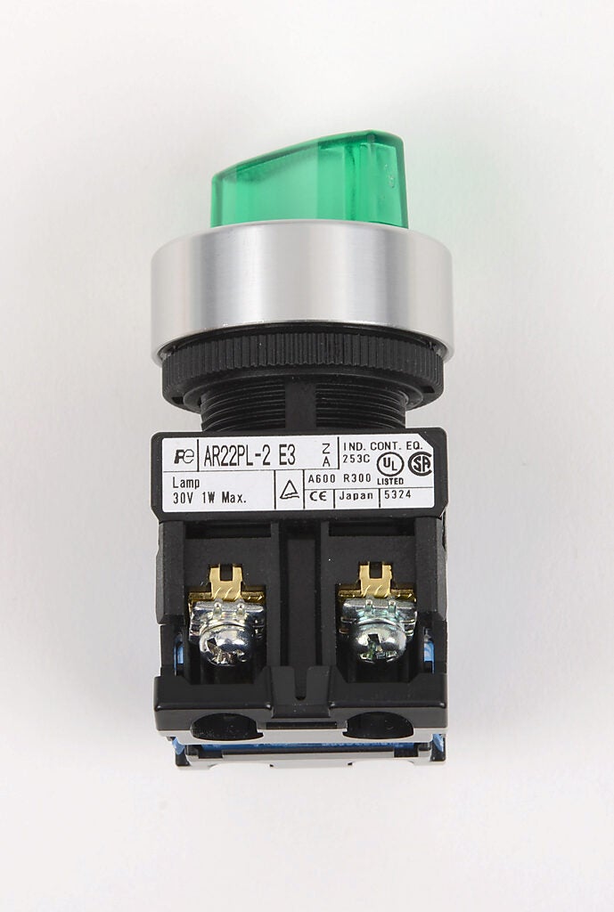 Selector Switch: maintained, 22mm, 2-pos, knob operator (PN