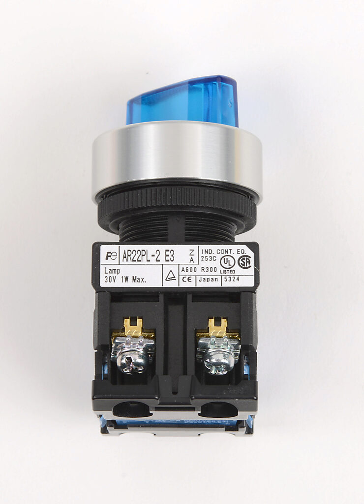 Selector Switch: maintained, 22mm, 2-pos, knob operator (PN