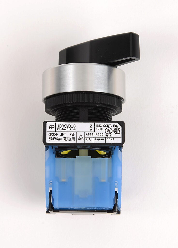 Selector Switch: maintained, 22mm, 2-pos, lever operator (PN
