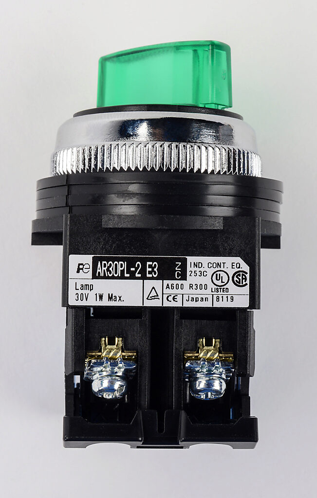 Selector Switch: maintained, 30mm, 2-pos, knob operator (PN