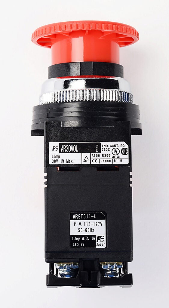 30mm Pushbutton: twist-to-release, red (PN# AR30V0L-01L3RZC