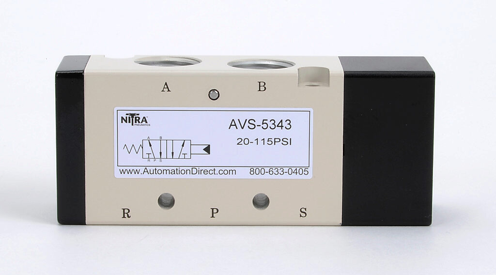Pilot Valve: air, 5-port (4-way) (PN# AVS-5343) | AutomationDirect