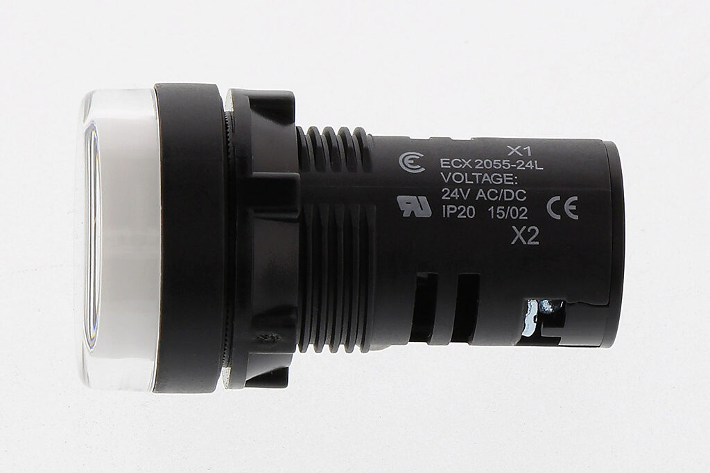 Indicating Light: 22mm, IP65, white (PN# ECX2055-24L