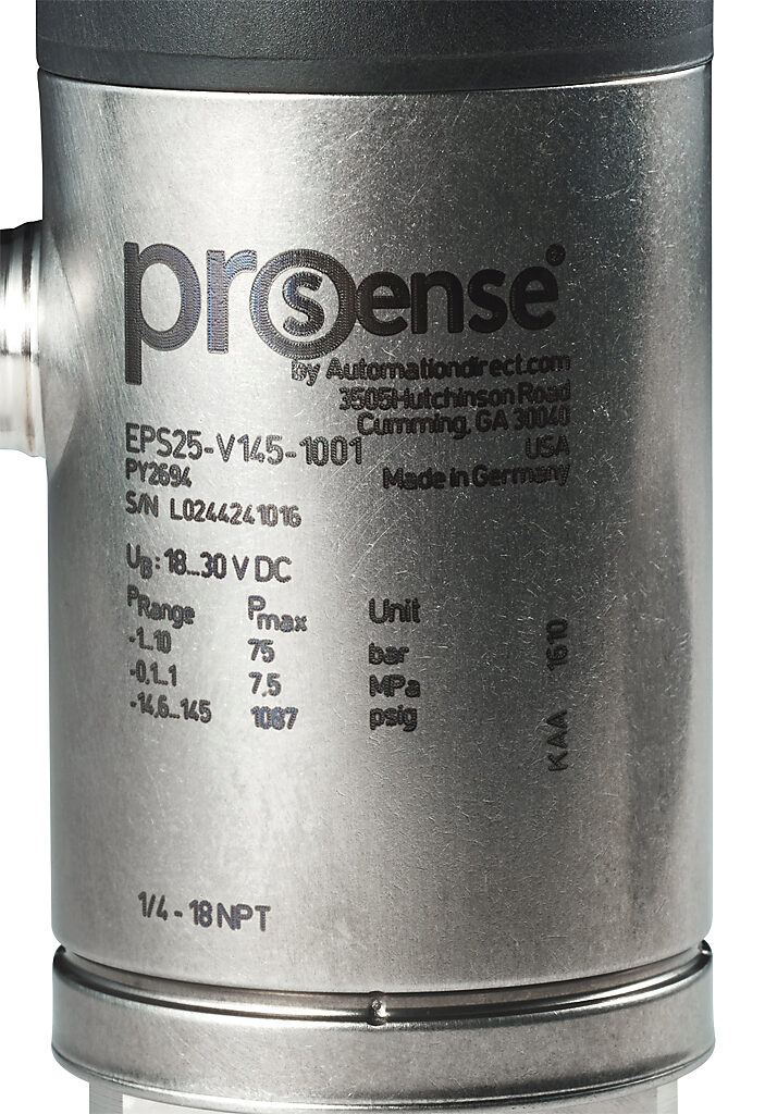 Digital Pressure Sensor: -14.6 to 145 psig range (PN# EPS25-V145