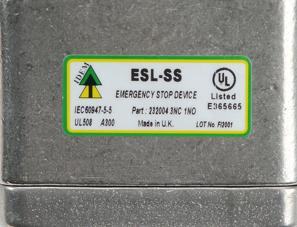 IDEM Emergency Stop Control Station: (1) pushbutton (PN# ESL-SS