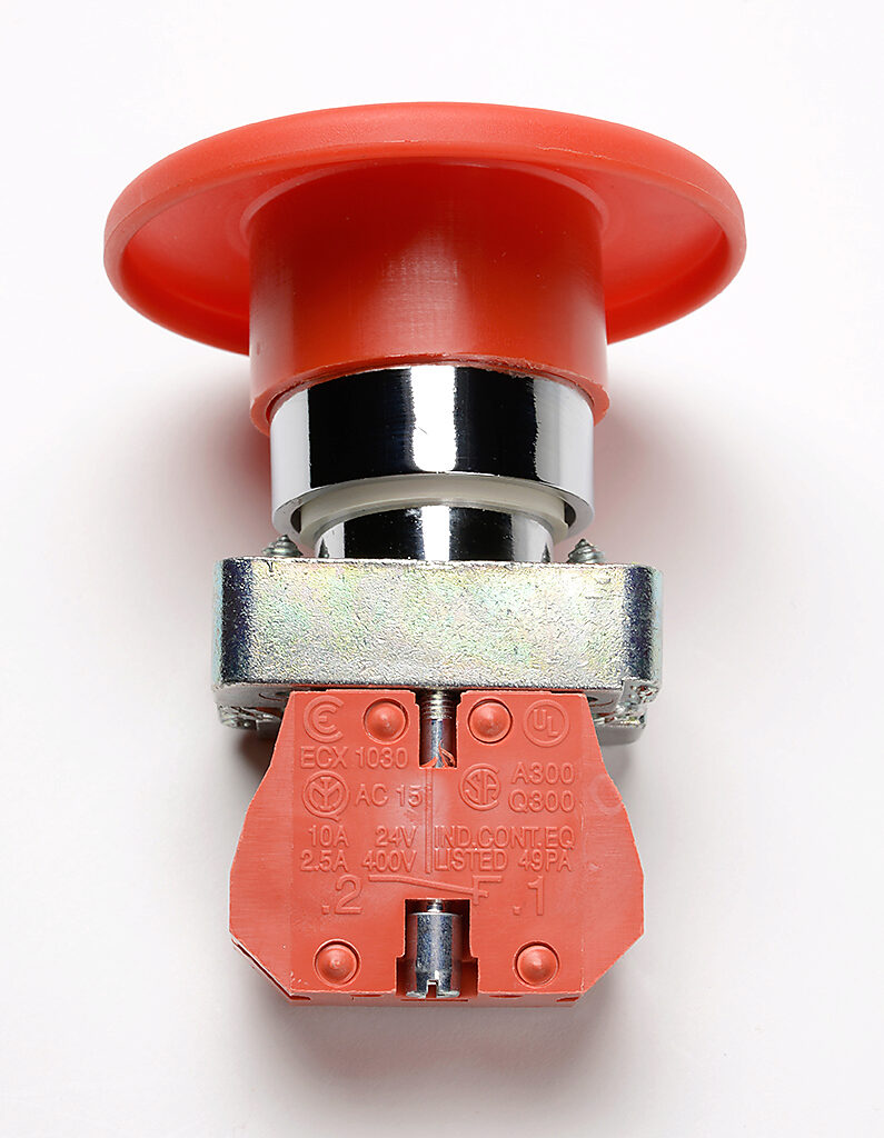 22mm Emergency Stop Pushbutton: twist-to-release, red, IP65 (PN