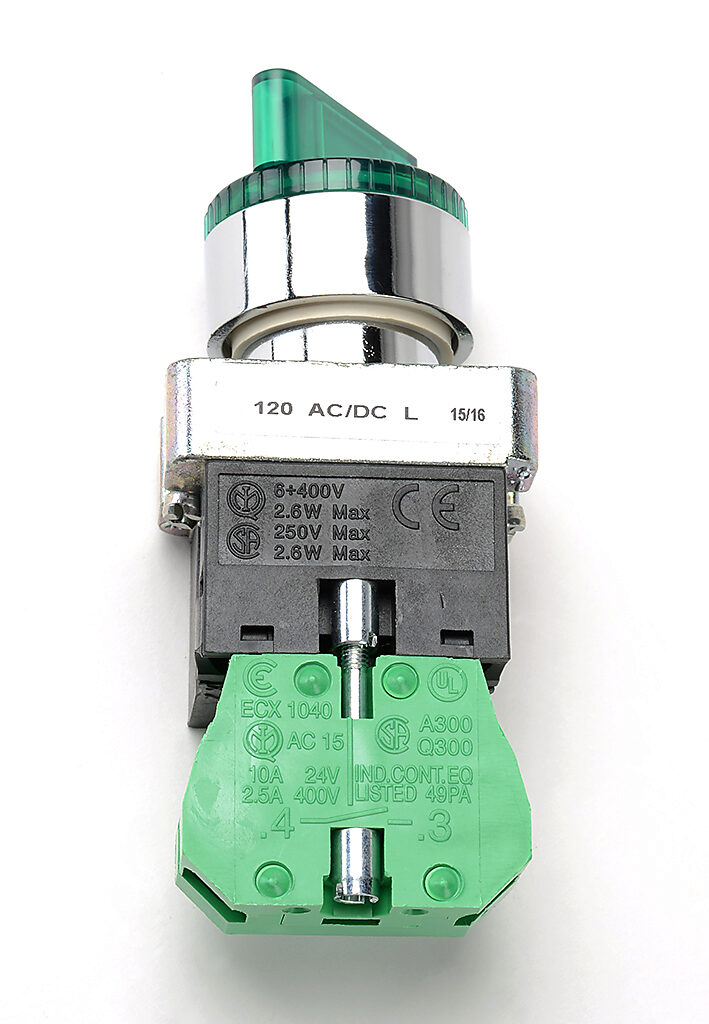Selector Switch: maintained, 22mm, 2-pos, knob operator (PN