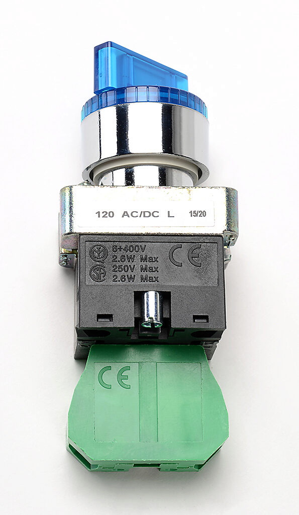 Selector Switch: maintained, 22mm, 2-pos, knob operator (PN