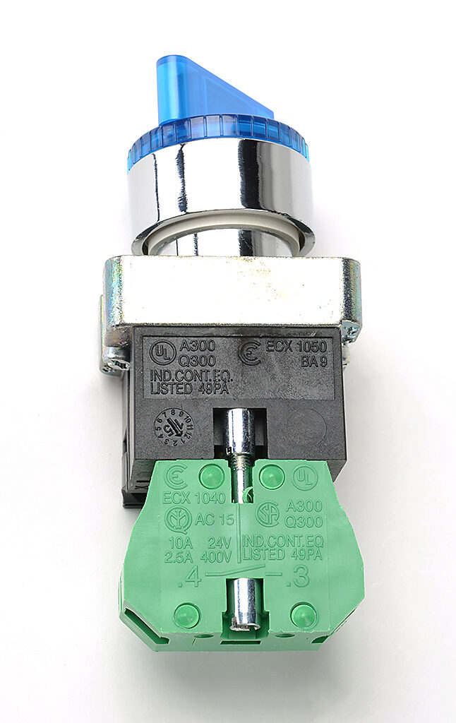 Selector Switch: maintained, 22mm, 2-pos, knob operator (PN