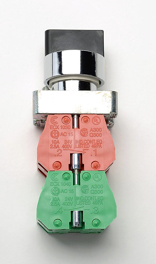 Selector Switch: maintained, 22mm, 3-pos, knob operator (PN