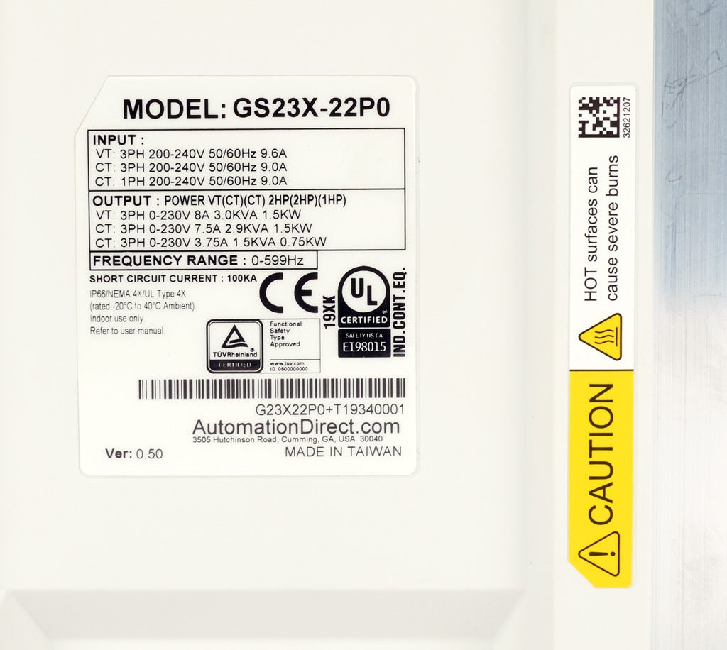 DURApulse AC General Purpose Drive: 230 VAC, 2hp with 3-phase
