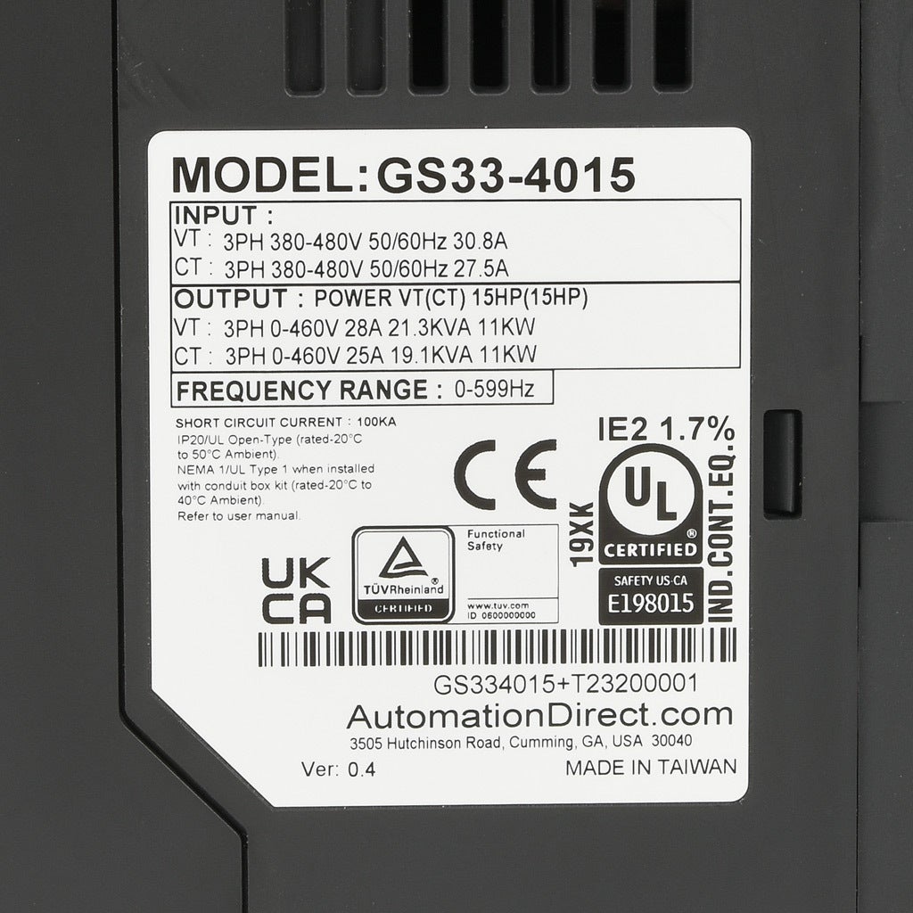 DURApulse AC High-performance Drive: 460 VAC, 15hp with 3-phase