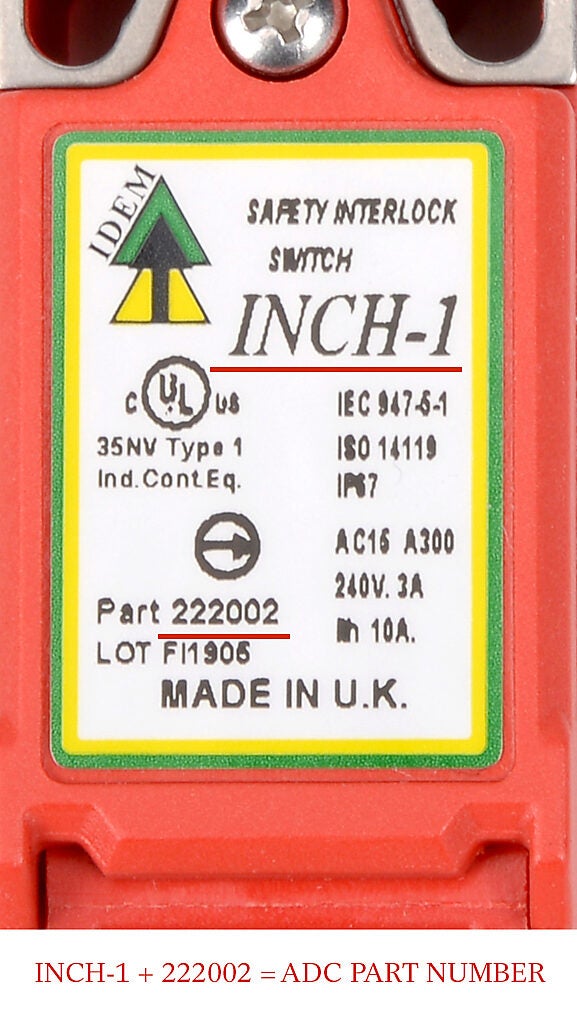 Safety Switch: tongue (key) interlock (PN# INCH-1-222002