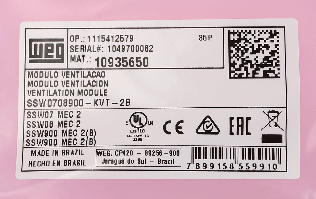WEG Electric Cooling Fan (PN# SSW0708900-KVT-2B) | AutomationDirect