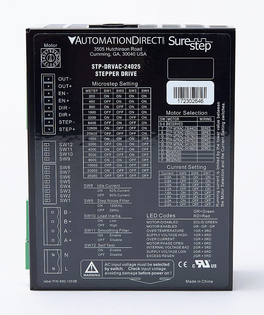 Driver passo-passo digitale 2.4-7.2A 20-80VDC per azionamento CNC motore passo-passo Nema 34 - DM860I|STEPPERONLINE