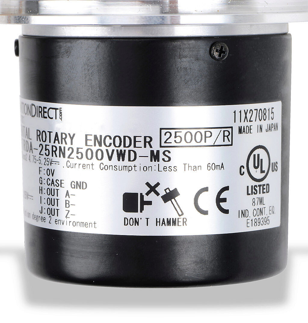 Incremental (quadrature) Rotary Encoder: 2500 ppr (PN