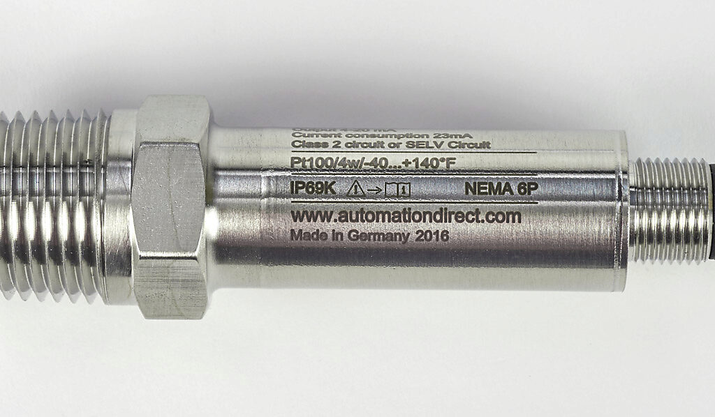 Temperature Sensor/transmitter: Pt100 RTD, -40 to 140 deg F (PN