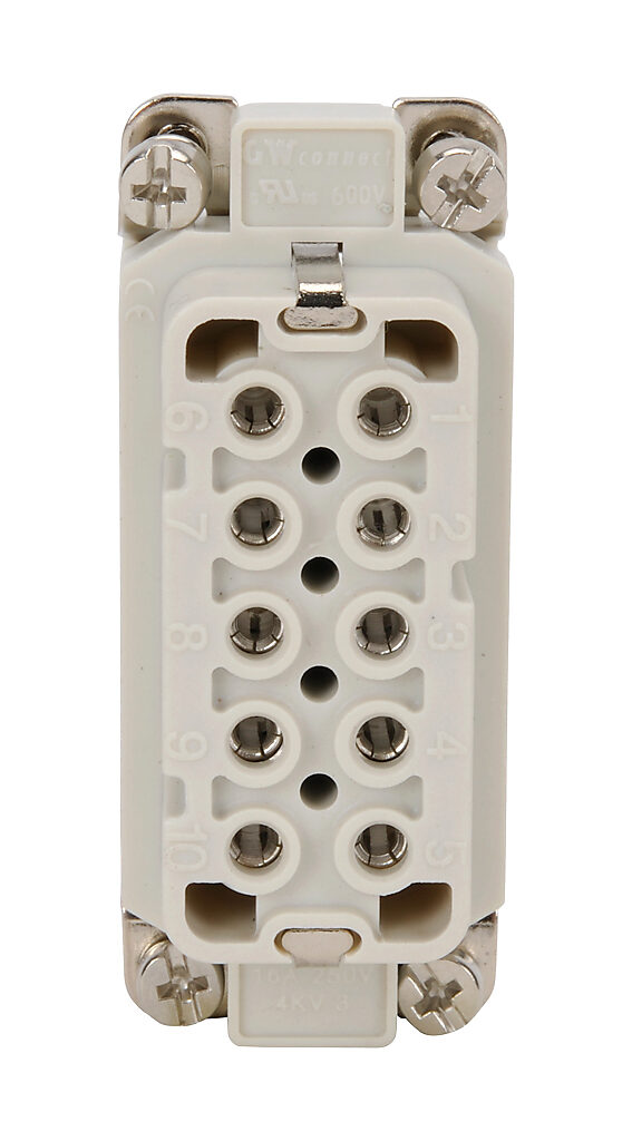 Female Insert: 10-pole, 16 amp, for ZIPport multi-wire housings