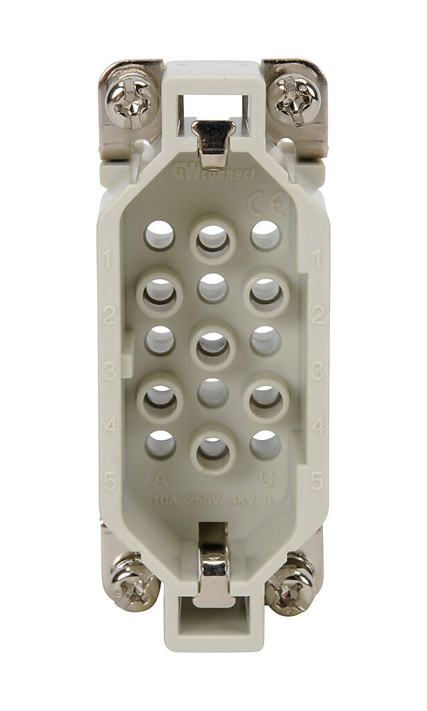 Male Insert: 15-pole, 10 amp, for ZIPport multi-wire housings (PN