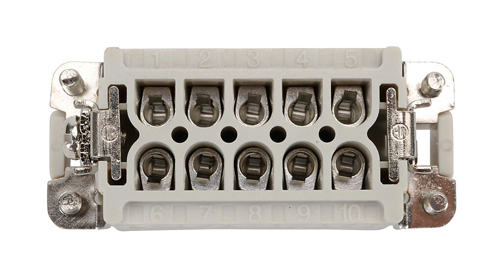 Male Insert: 10-pole, 16 amp, for ZIPport multi-wire housings (PN