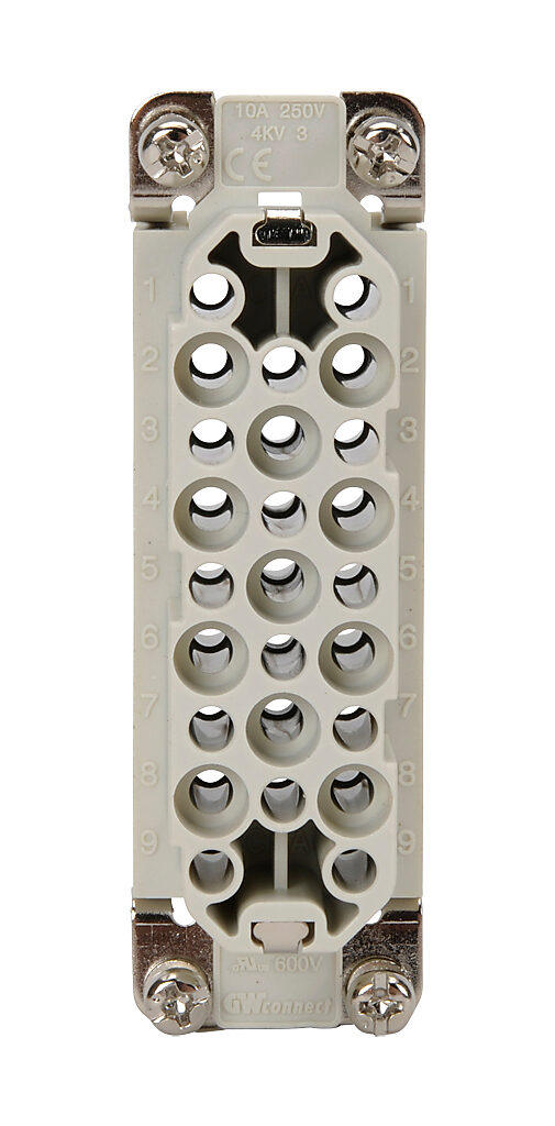 Female Insert: 25-pole, 10 amp, for ZIPport multi-wire housings