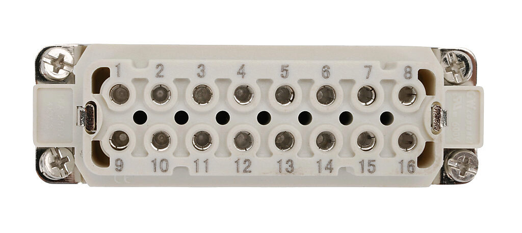Female Insert: 16-pole, 16 amp, for ZIPport multi-wire housings