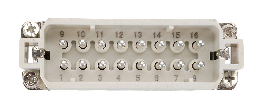 Male Insert: 16-pole, 16 amp, for ZIPport multi-wire housings (PN