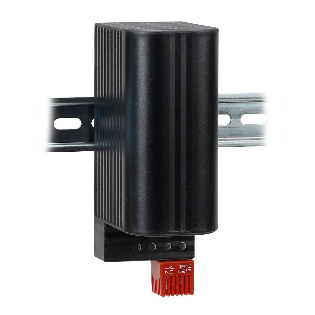 Enclosure Heater: 150W heating capacity, touch-safe PTC resistor