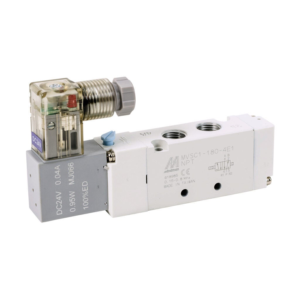 Solenoid Valve: pneumatic, 5-port (4-way), 24 VDC (PN