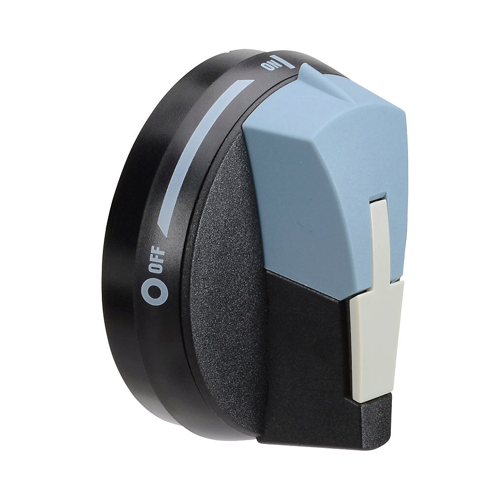 rotary Handle: round, black/blue (PN# 147D1111) | AutomationDirect