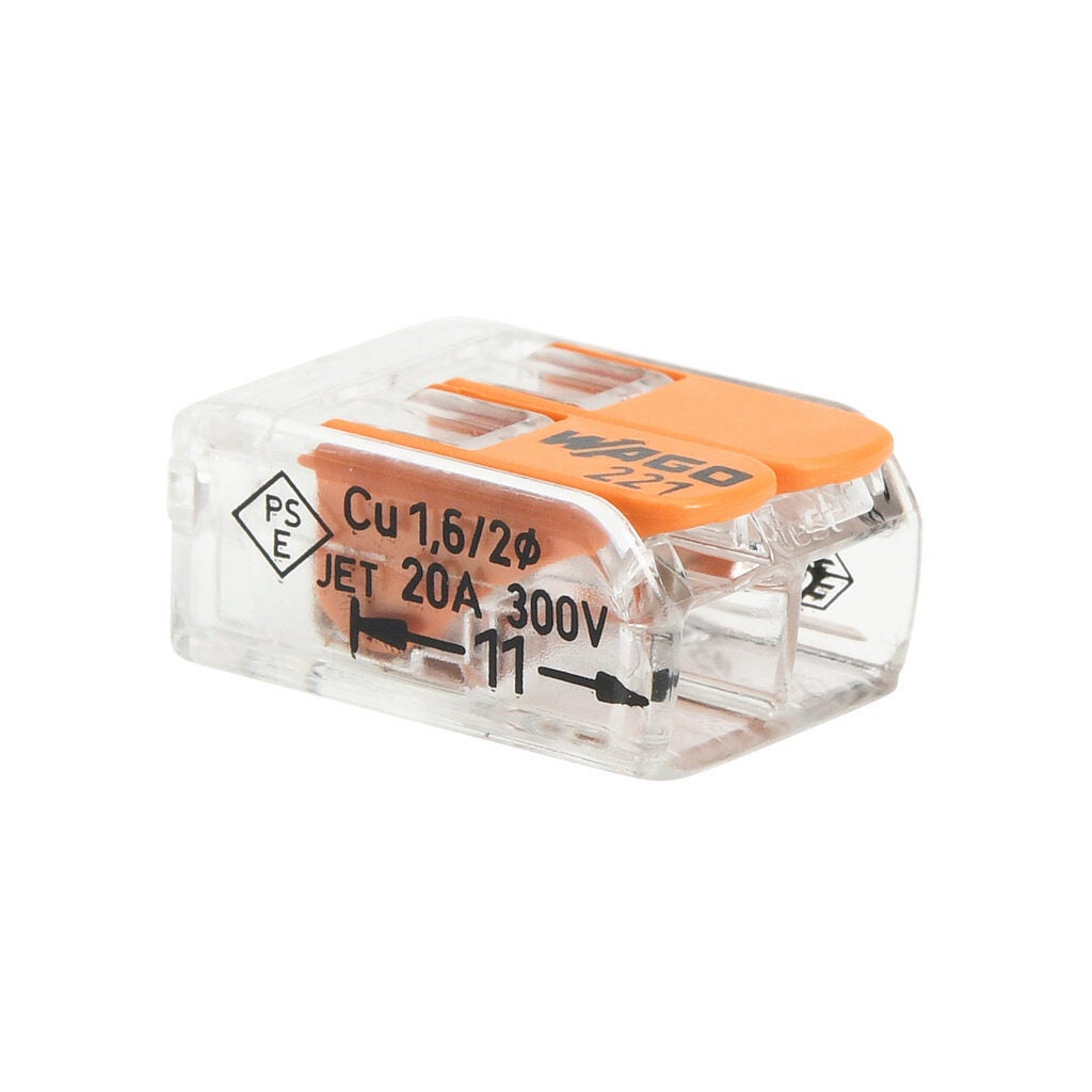 Splicing Connector: 100/pk, lever, 2 openings, 24-12 AWG solid (PN