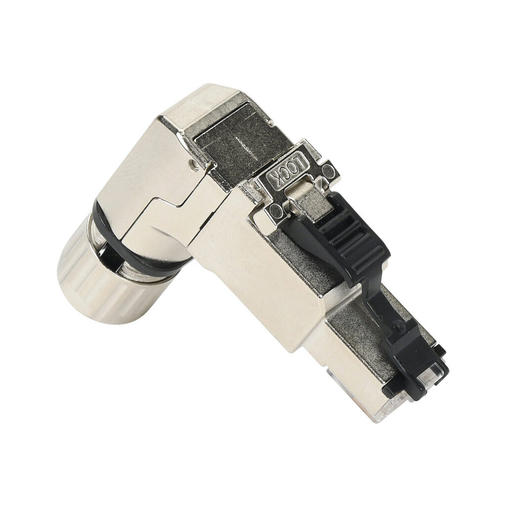 Connector: RJ45 male 90-degree 8-wire/8-pin, 24-22 AWG (PN# 490152