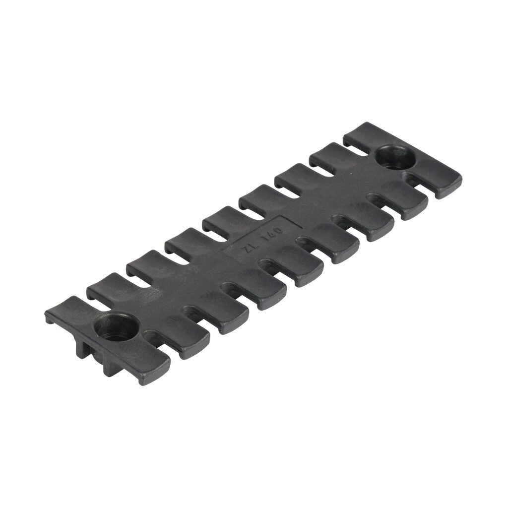 Cable Strain Relief Plate: black, holds (9) cable(s) (PN# 566124