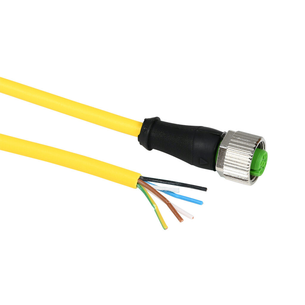 Connection Cable: 16.4ft/5m, M12 axial female to pigtail (PN# 7000