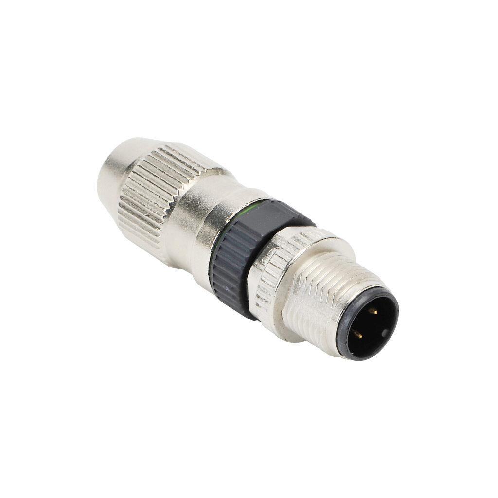 Connector: M12 barrel 4-pin male axial connection, 22 - 26 AWG (PN