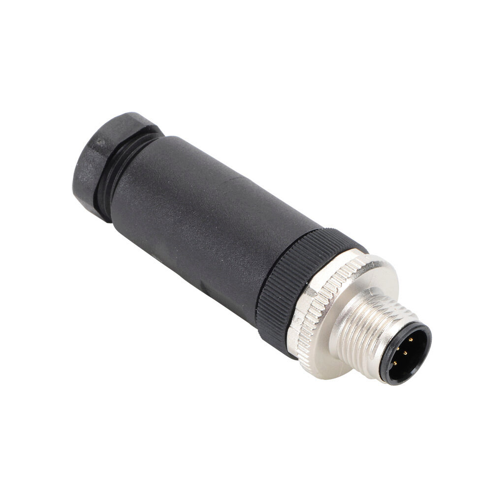 Connector: M12 barrel 8-pin male axial connection, 20 AWG (PN