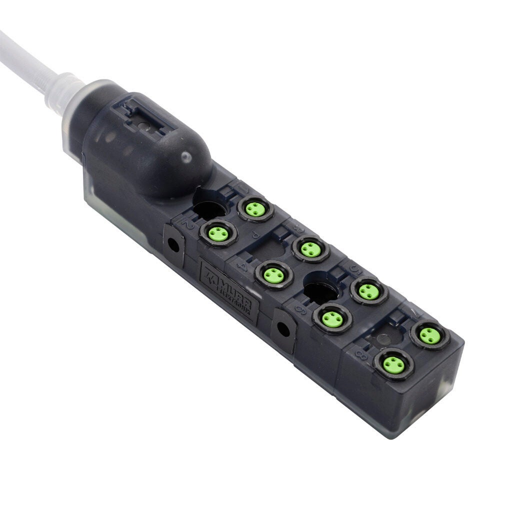 Exact 8 Passive Distribution Block: 8 ports, 3-pin M8 sockets (PN